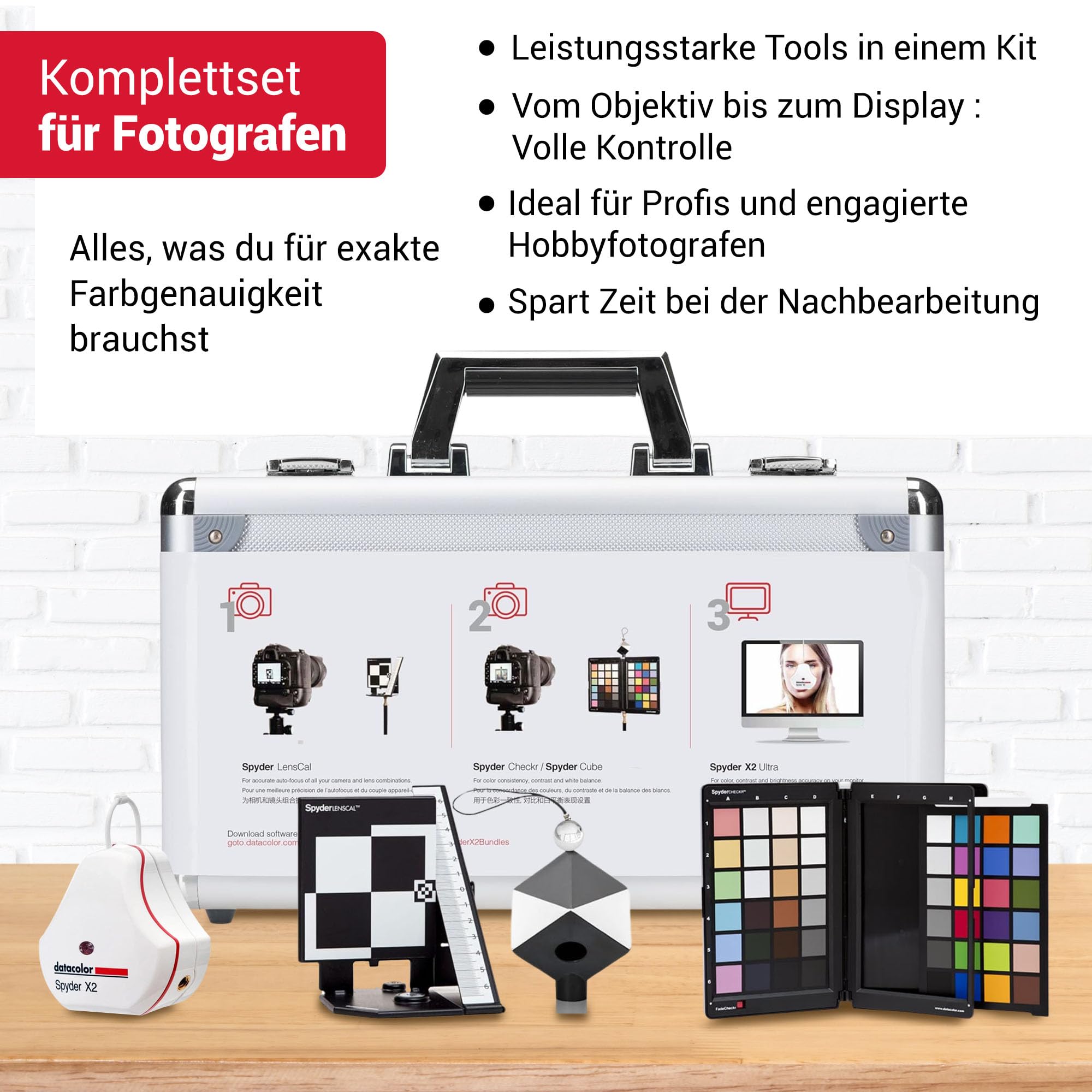 Datacolor Spyder X2 Photo Studio Kit: Das ultimative Farbmanagement-Toolkit für Fotografen für präzises Farbmanagement in jeder Lichtsituation über den Workflow hinweg, von Aufnahme bis Bearbeitung