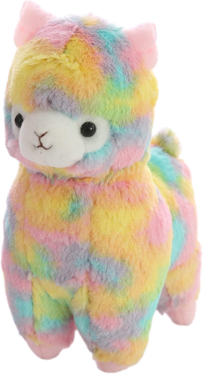 AngelGift Cuddly Soft Stuffed Toy 7" Llama Rainbow Alpaca Doll Lamb Stuffed Animal Toys Kids' Plush Pillow Cushion Fiesta Toy Graduation Valentine's Day Birthday Xmas Christmas Best Gifts