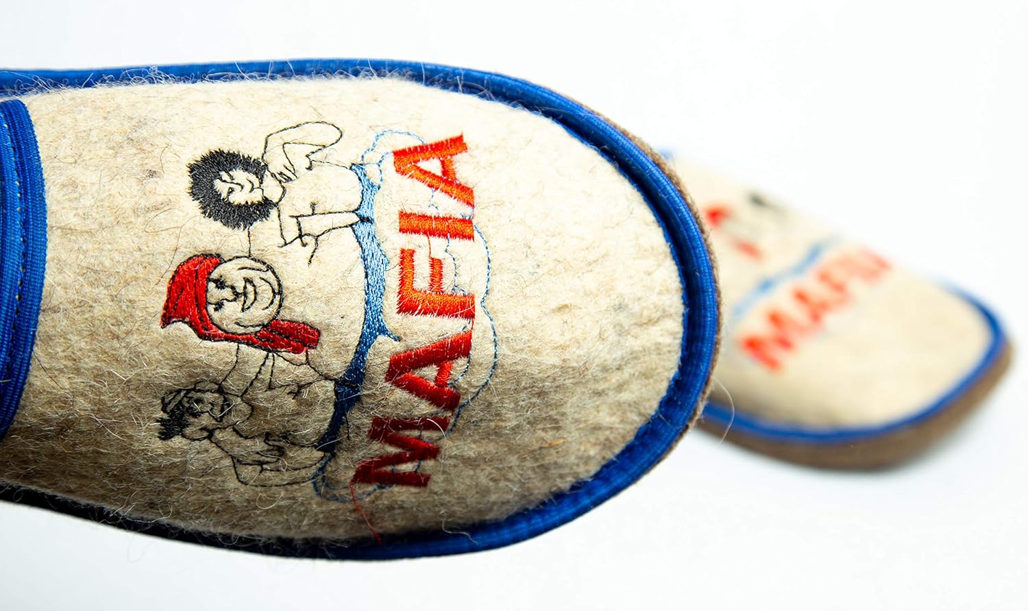 Rushnichok Sauna Slippers for Men - Russian Sauna Slippers - Sauna Male Slippers Wool - Sauna Men's Hotel Slippers Male - Russian banya Slippers - Mafia Comorra - Felt Sauna Wool