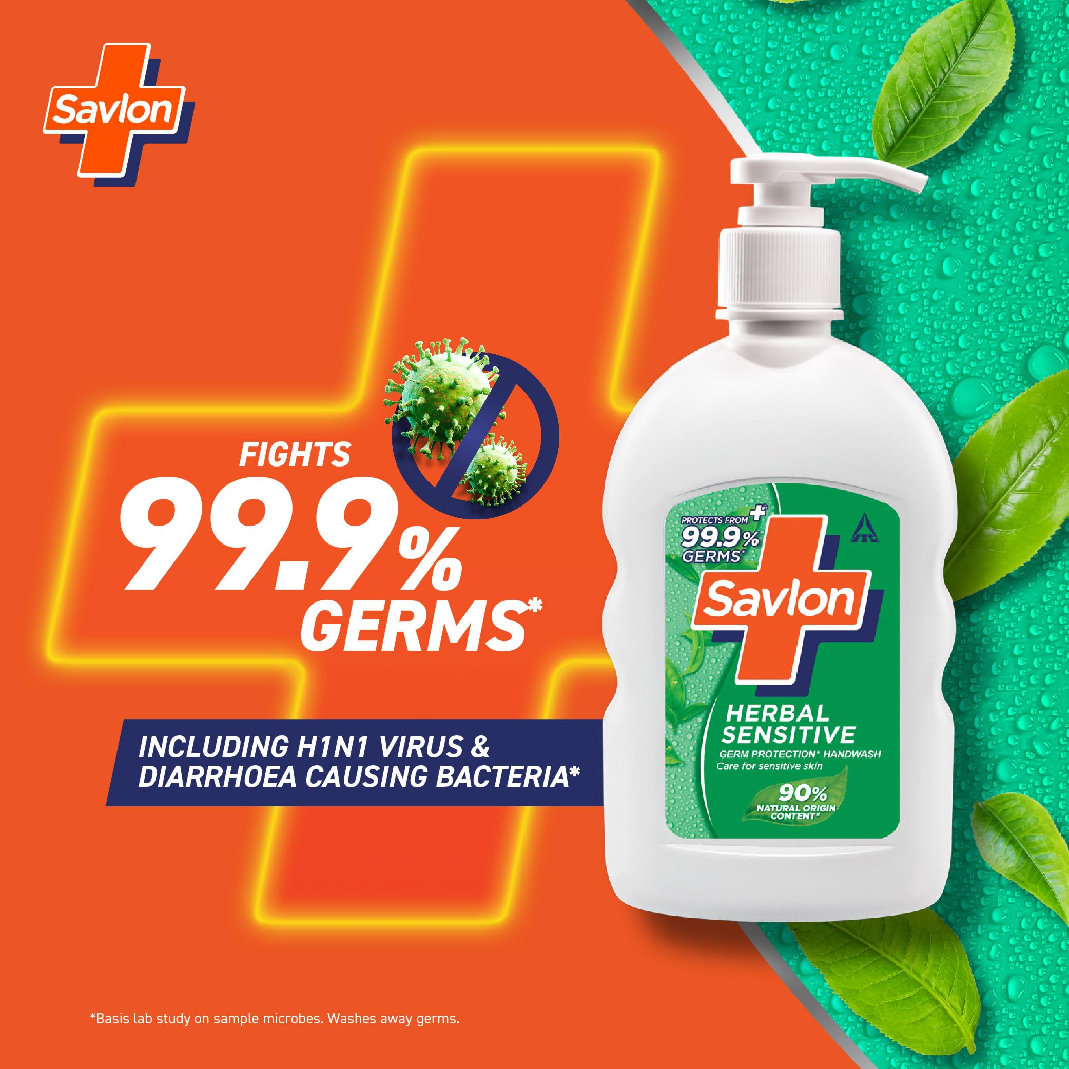 Savlon Herbal Sensitive pH balanced Liquid Handwash, 200ml - Image 3 thumbnail