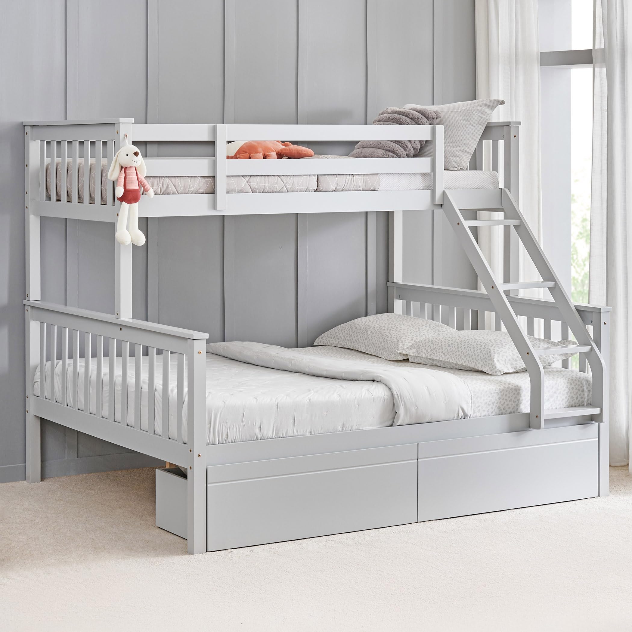 Home Centre Helios Taylor Coupe Twin Bunk Bed with Drawers, with dimensions