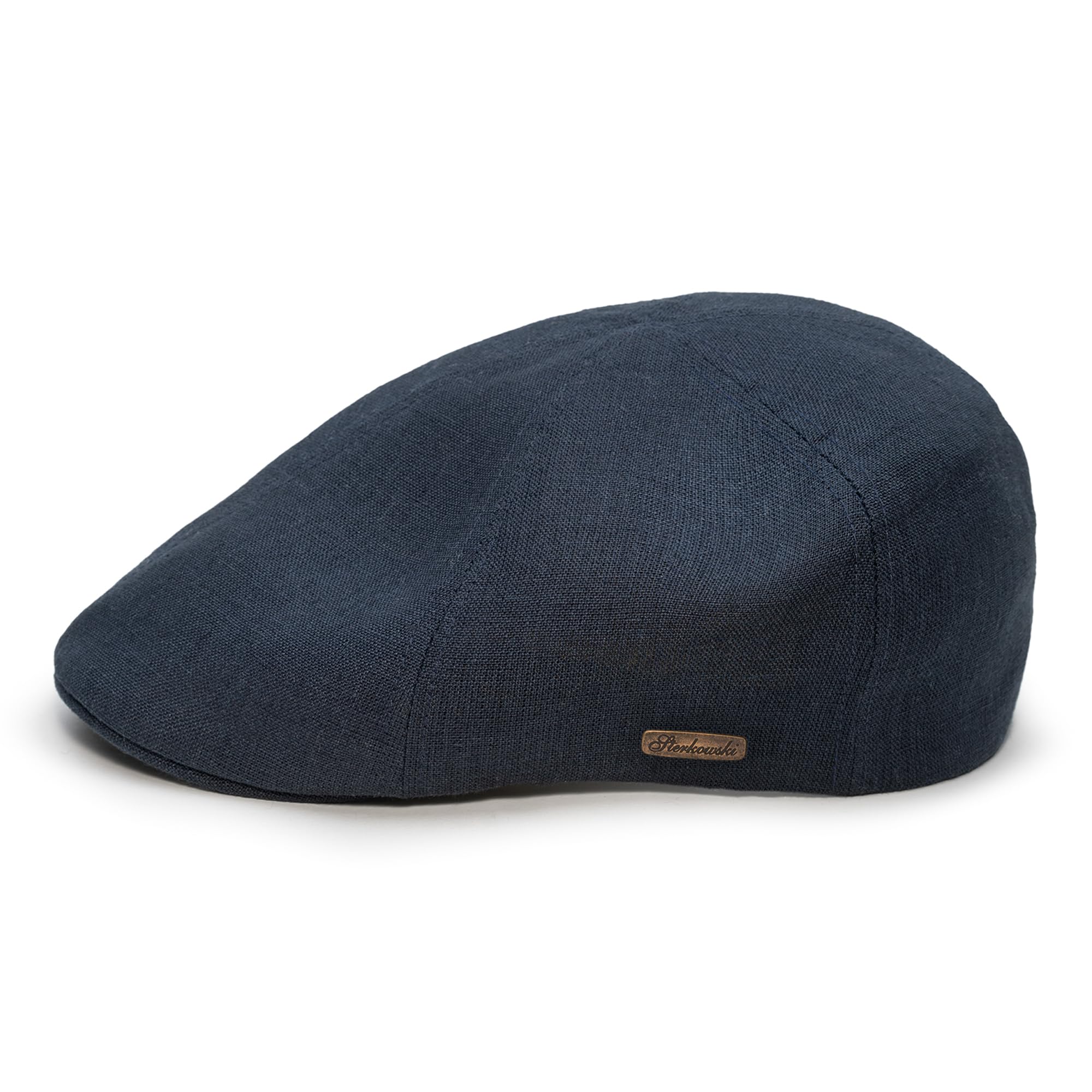 Sterkowski Men's Navy Blue Rusty | 100% Linen Flat Cap For And Wo | Newsboy Driving Gatsby Ivy Irish Scally Cabbie Peaky Scully Paperboy Summer Duckbill 6 Panel Cabby Newspaper Cab Driver 57 Cm