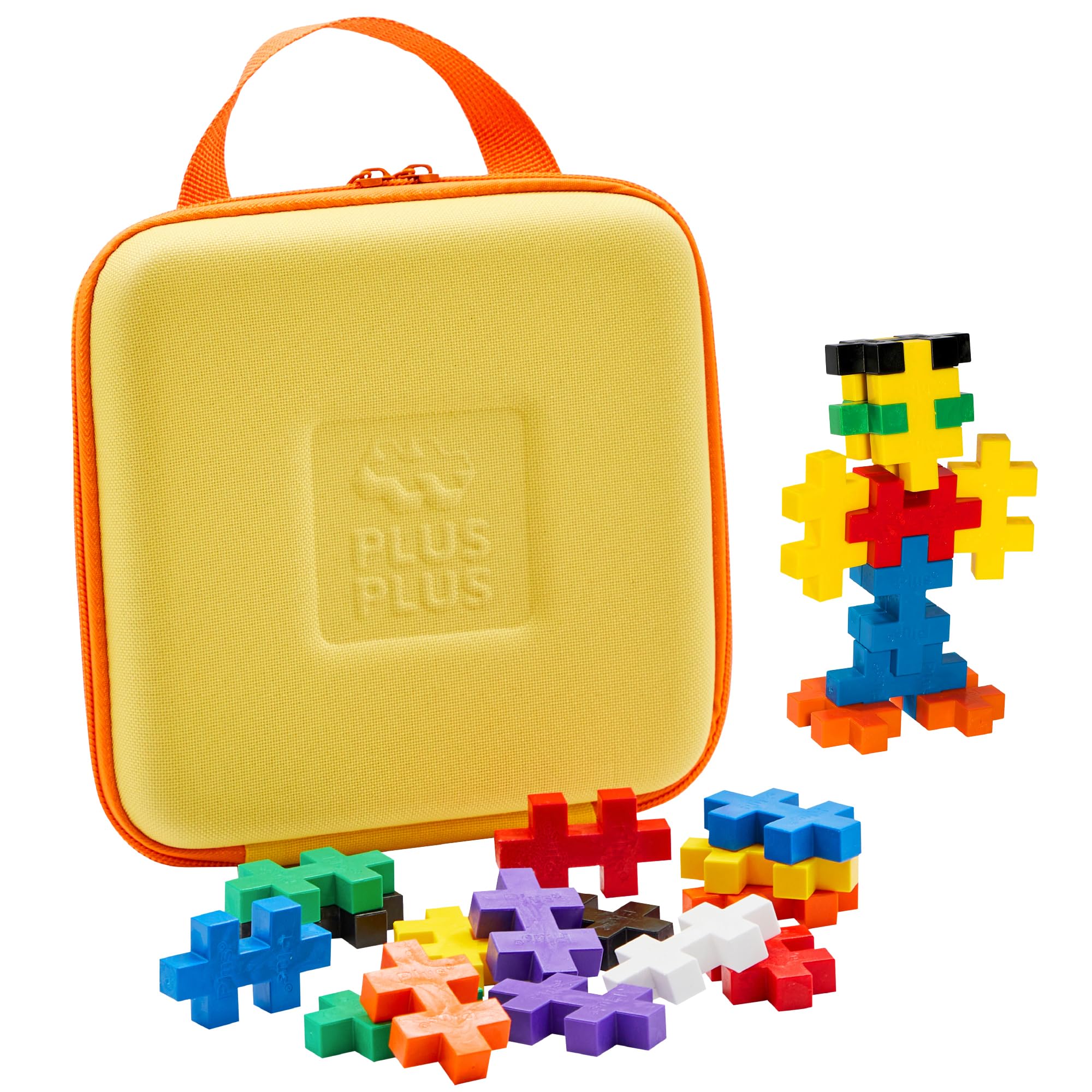 PLUS PLUS Big – Travel Case w/ 15 Big Pieces – Construction Building Stem/Steam Toy, Interlocking Large Puzzle Blocks for Toddlers and Preschool