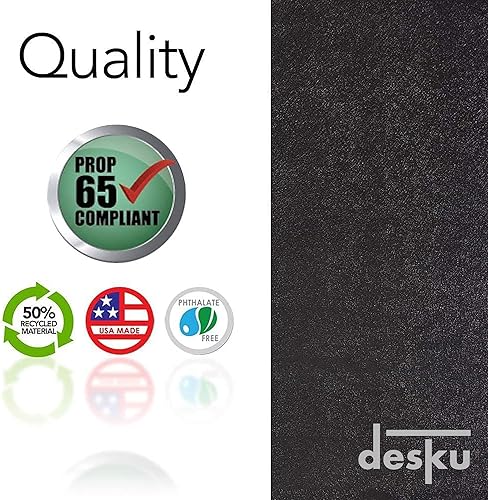 Miniatura 4 de DESKU Tapete para silla de escritorio de oficina con borde, tapete de PVC para protección de suelos duros, negro, 36 x 48 pulgadas, fabricado en los