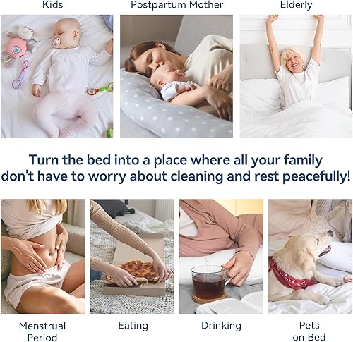 Miniatura 7 de BDEUS Protector de colchón impermeable tamaño Queen con correas, funda de cama silenciosa con bolsillo profundo ajustable de hasta 18 pulgadas de