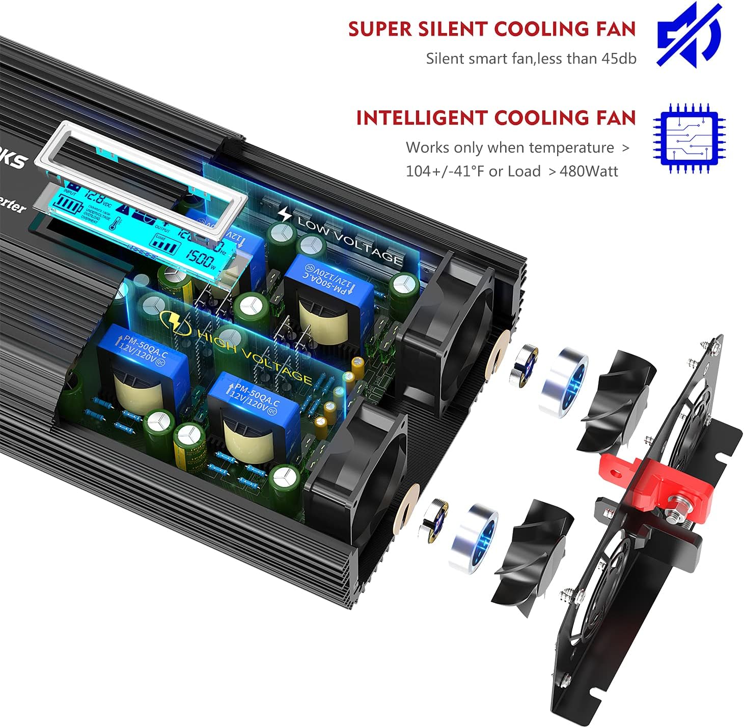 Amаzіng 🔥 Pure Sine Wave 2500 Watt Car Power Inverter 2500w Converter DC 12V to 110V-120V AC with LCD Display 2 AC Outlets 2x2.4A USB Ports 1 AC Terminal Block Remote Control[3 Years Warranty] by VOLTWORKS