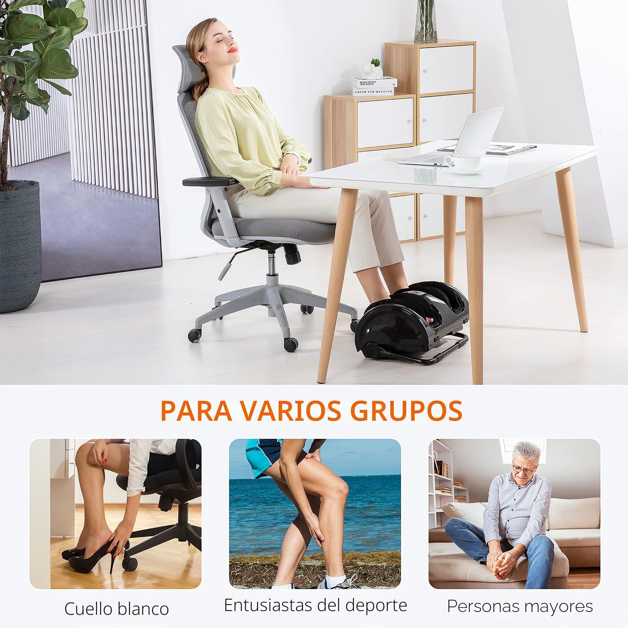 Snailax Masajeador de pies con calor, masajeador de pies shiatsu con amasado y rodillos, masajeador de piernas y pantorrillas para aliviar el dolor fascitis plantar y neuropatía, regalos para
