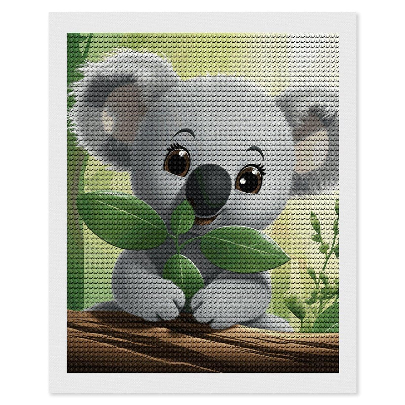 DWVTSLH Koala Diamond Painting Kits for Adults, Personalized Diamond Photo Art Full Drill, DIY 5D Diamond Art Painting Kits for Beginners, Home Wall Decor 16"x20"