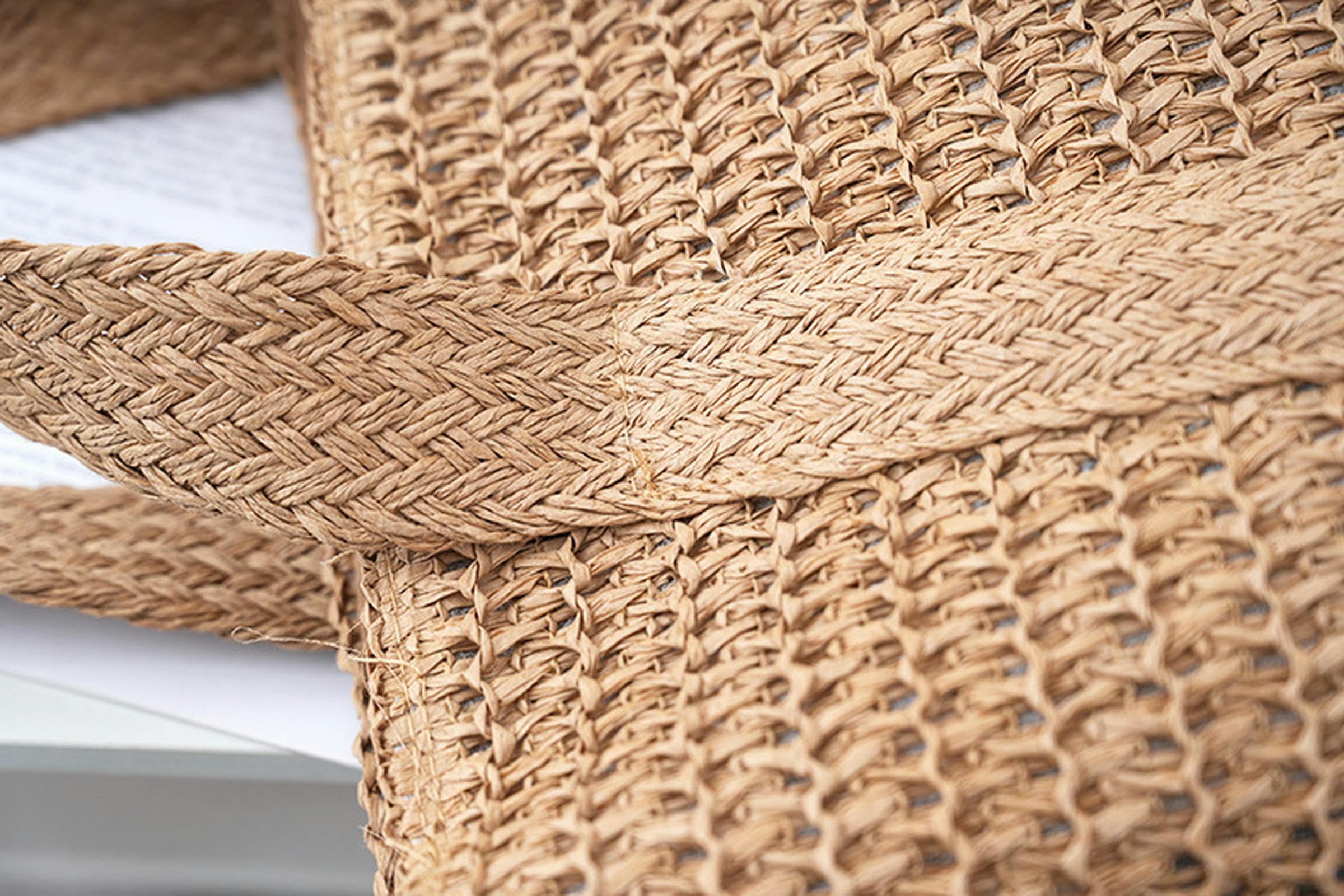 Borsa Paglia Borsa in Tessuto per Vacanza in Spiaggia - Tote di Paglia di Grande capacità Semplice Ed Elegante, Borsa A Tracolla Casual per Donne-khaki-40 * 9cm*35 Cm