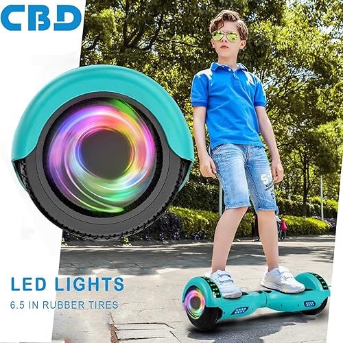 Miniatura 66 de CBD Patinete con luces LED Corlorful, ruedas de 6.5 pulgadas, scooter doble de 300 W para niños, niñas, niños y adultos, todas las edades A01-blanco