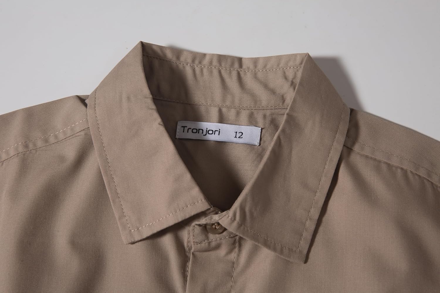 Tronjori Boys Long Sleeve Button Down Dress Shirt School Uniform - Image 3