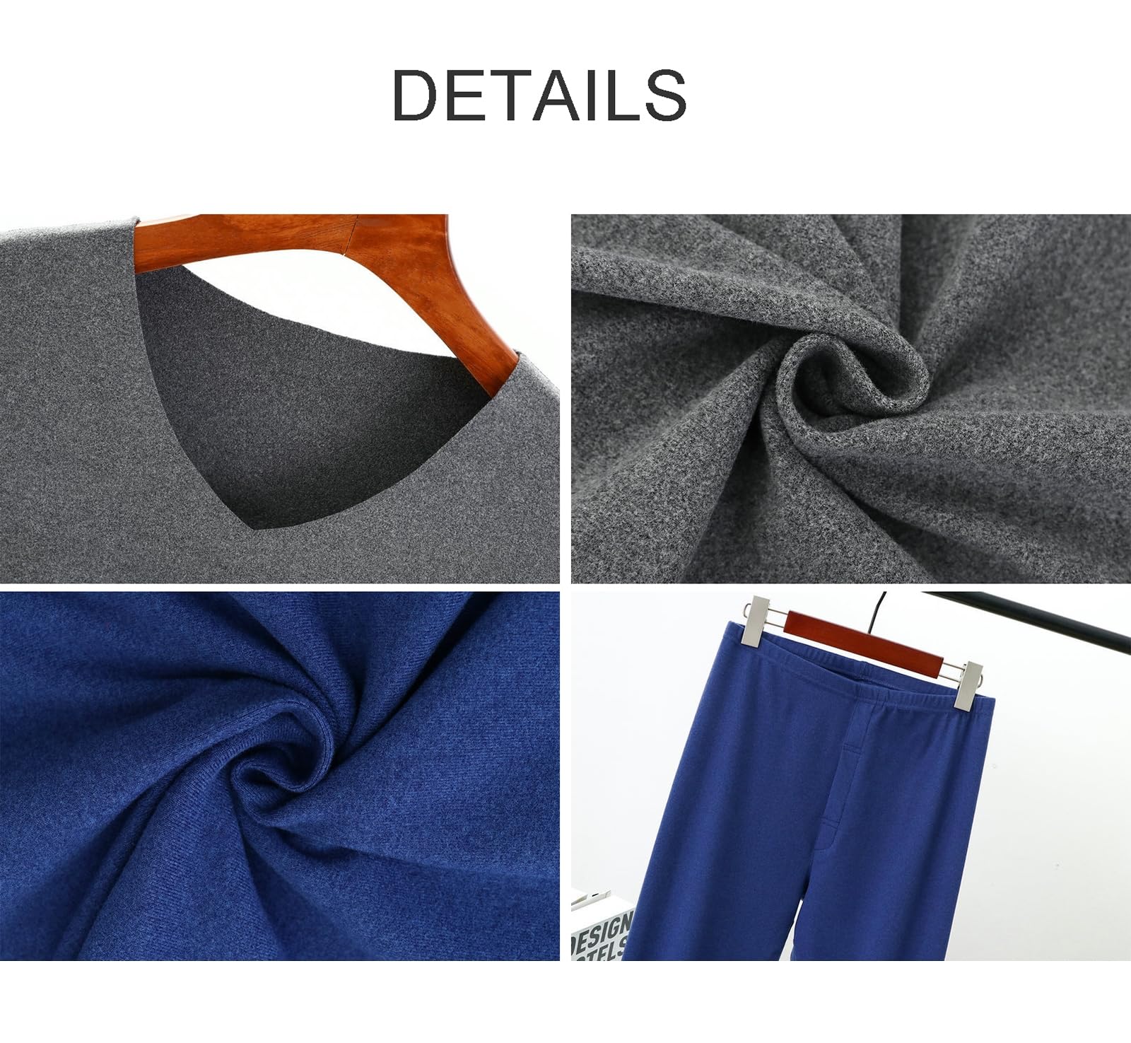 Set di Biancheria Intima Termica da Uomo, Set Termico riscaldato Morbido, Top Invernale Caldo Strato di Base e Lungo Johns