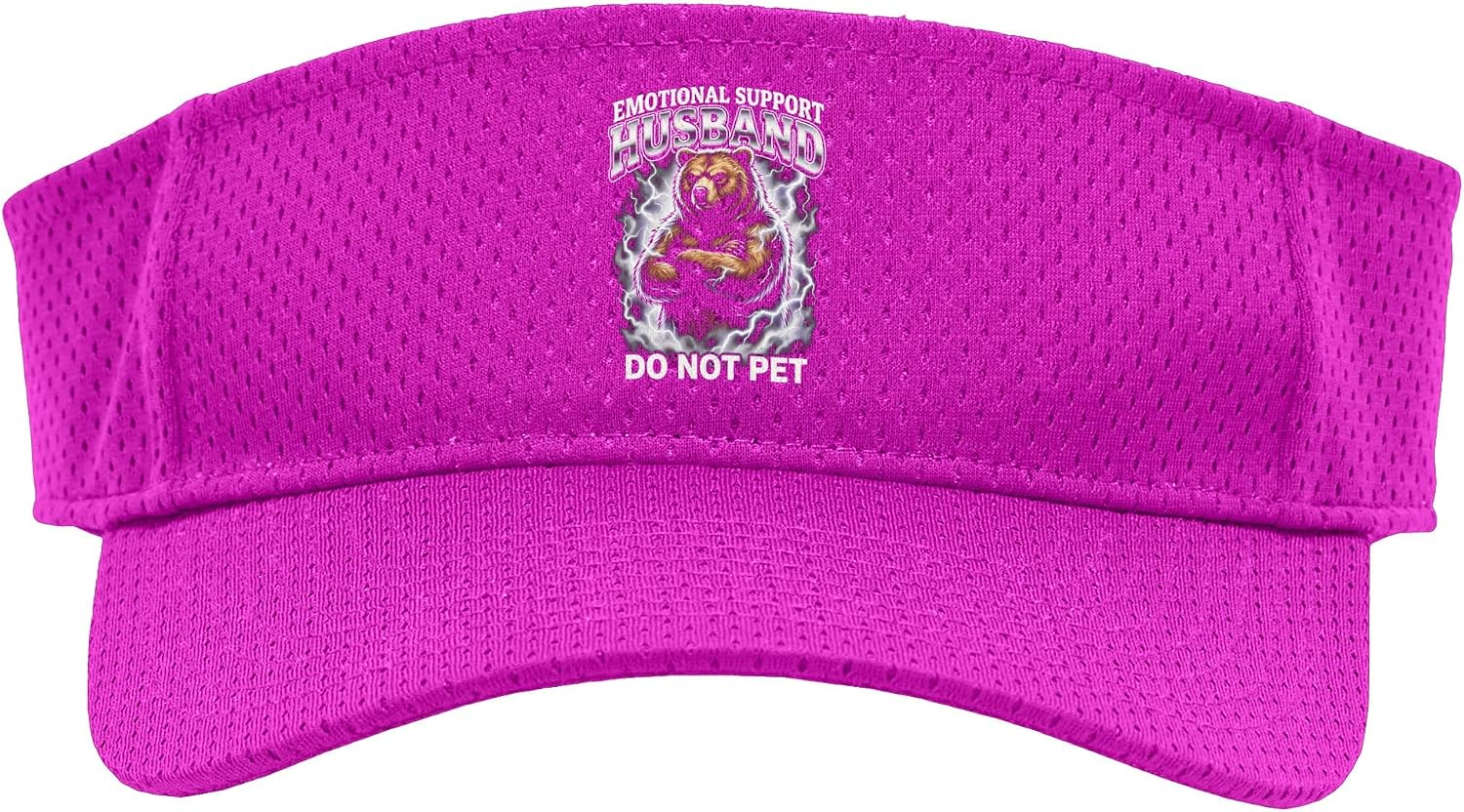 Emotional Support Husband Do Not Pet Funny Bear Sport Sun Visor