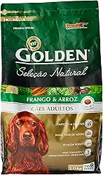 Premier Pet Golden Seleção Natural Ração para Cães Adultos, Sabor Frango & Arroz, 3kg