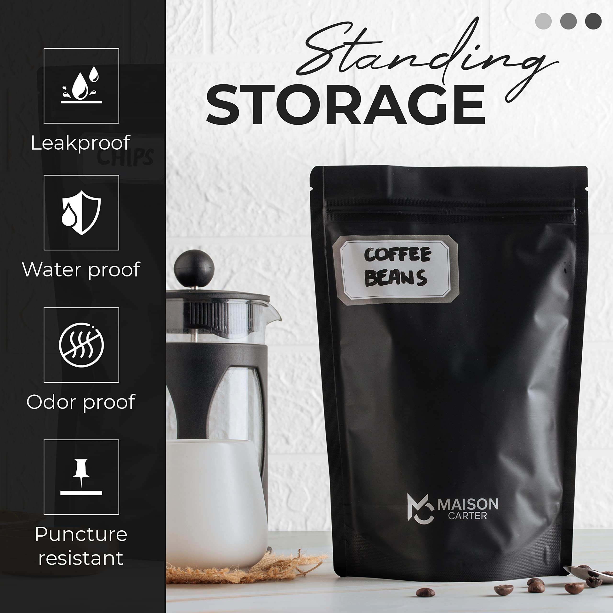 Buy Mylar Bags for Food Storage 50 Pack 3 Bag Sizes Small, Medium