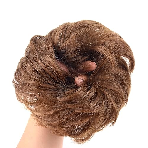 Miniatura 4 de YTBYT 1 extensión de cabello sintético desordenado, cola de caballo de moño desordenado, rizado, ondulado, extensiones para mujer, extensiones de