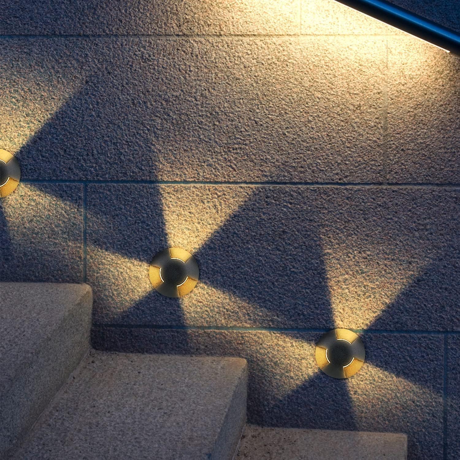 LED Outdoor In Ground Lights with Protecting Shell, Warm White Φ2.36in Low Voltage 12V DC IP67 Waterproof, Electric Wired Recessed Landscape Well Lighting for Outside Yard Floor, 12 Pack