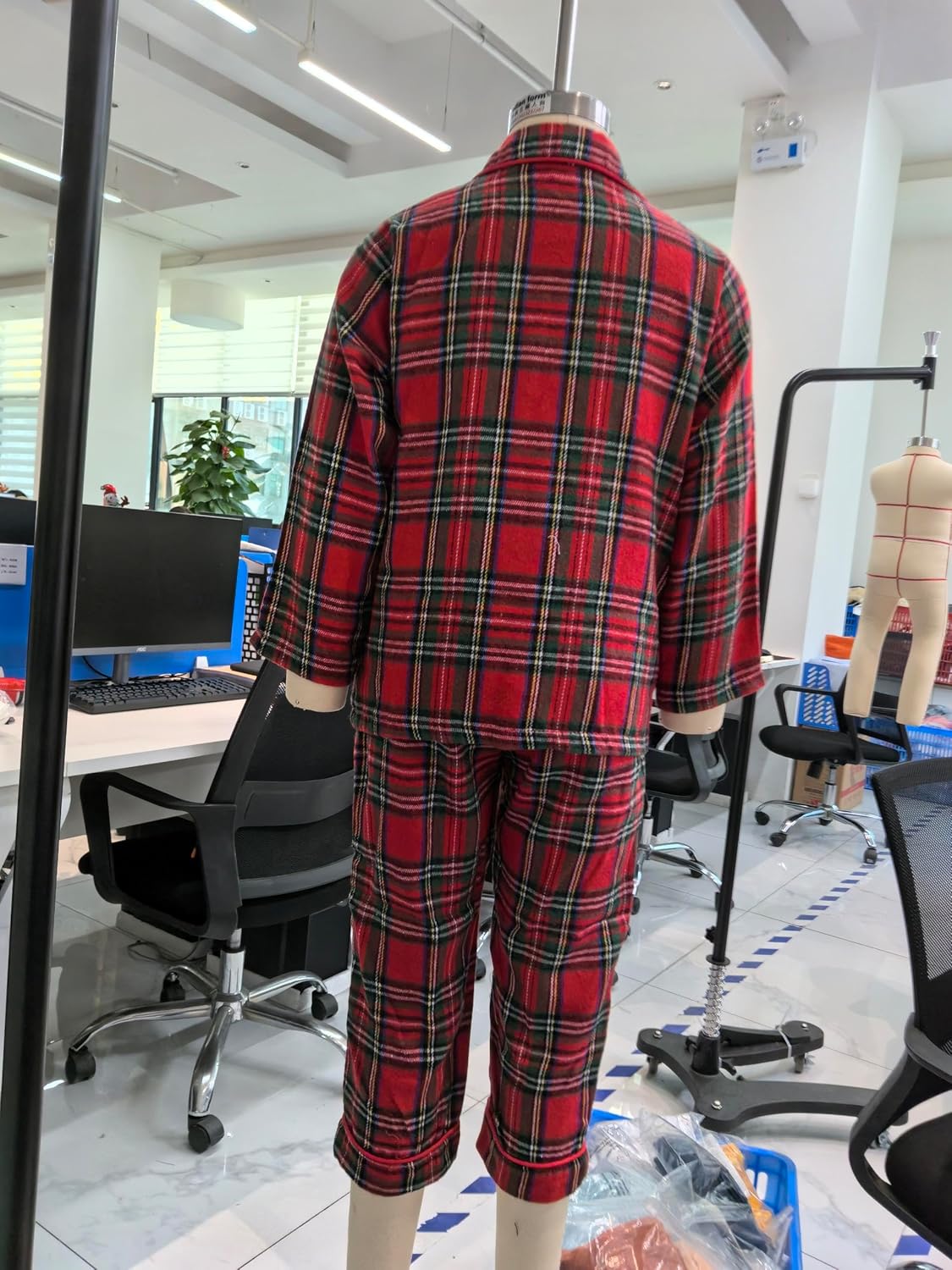 Christmas Pajamas For Kids Toddler Girl Boys Pjs Santa Plaid Long Sleeve Button Down 2 Piece Matching Pjs Set - Image 3