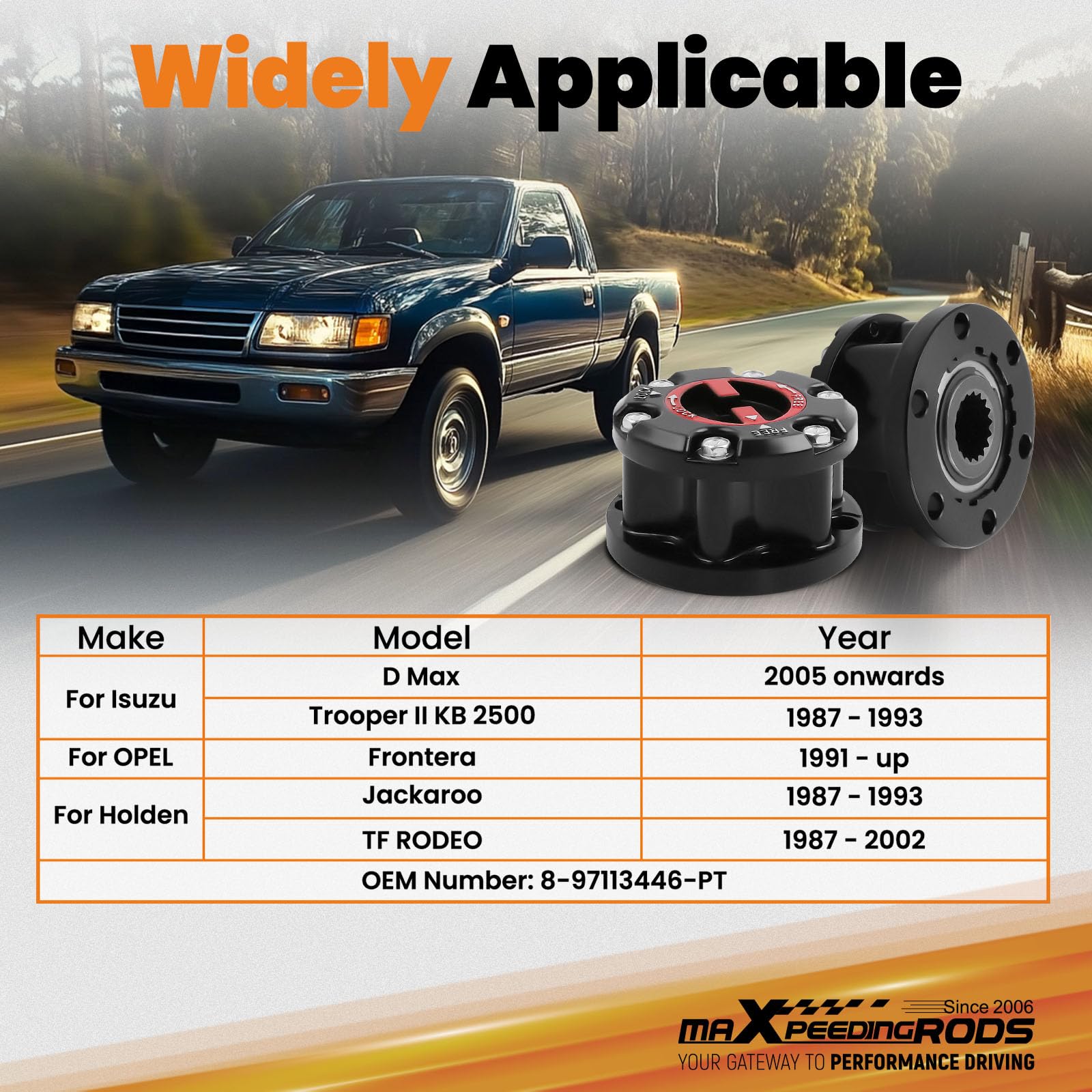 Amazon.com: maXpeedingrods 2pcs Manual Locking Hubs 17 Spline for