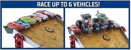 Hot Wheels Monster Truck Downhill Race & Go Track Set, Includes Hot Wheels Monster Truck and Car, Toys for Boys Age 4 to 8