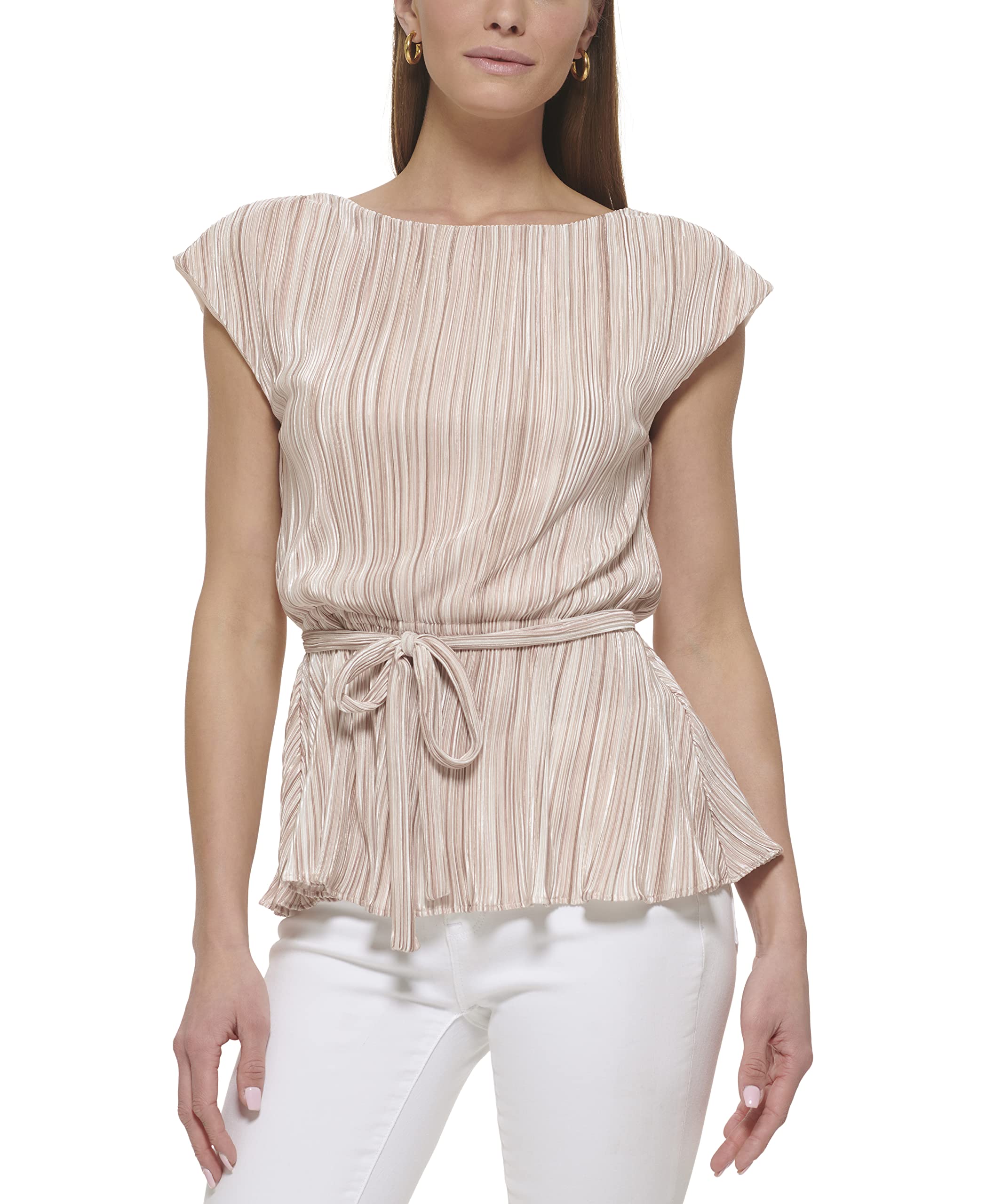 DKNYWomen's Cap Sleeve Business Casual Blouse