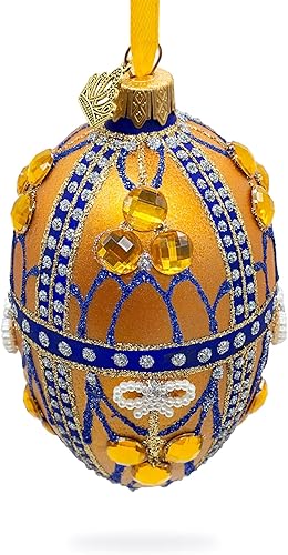 Miniatura 8 de Golden Jewels - Adorno de huevo de cristal de 4 pulgadas