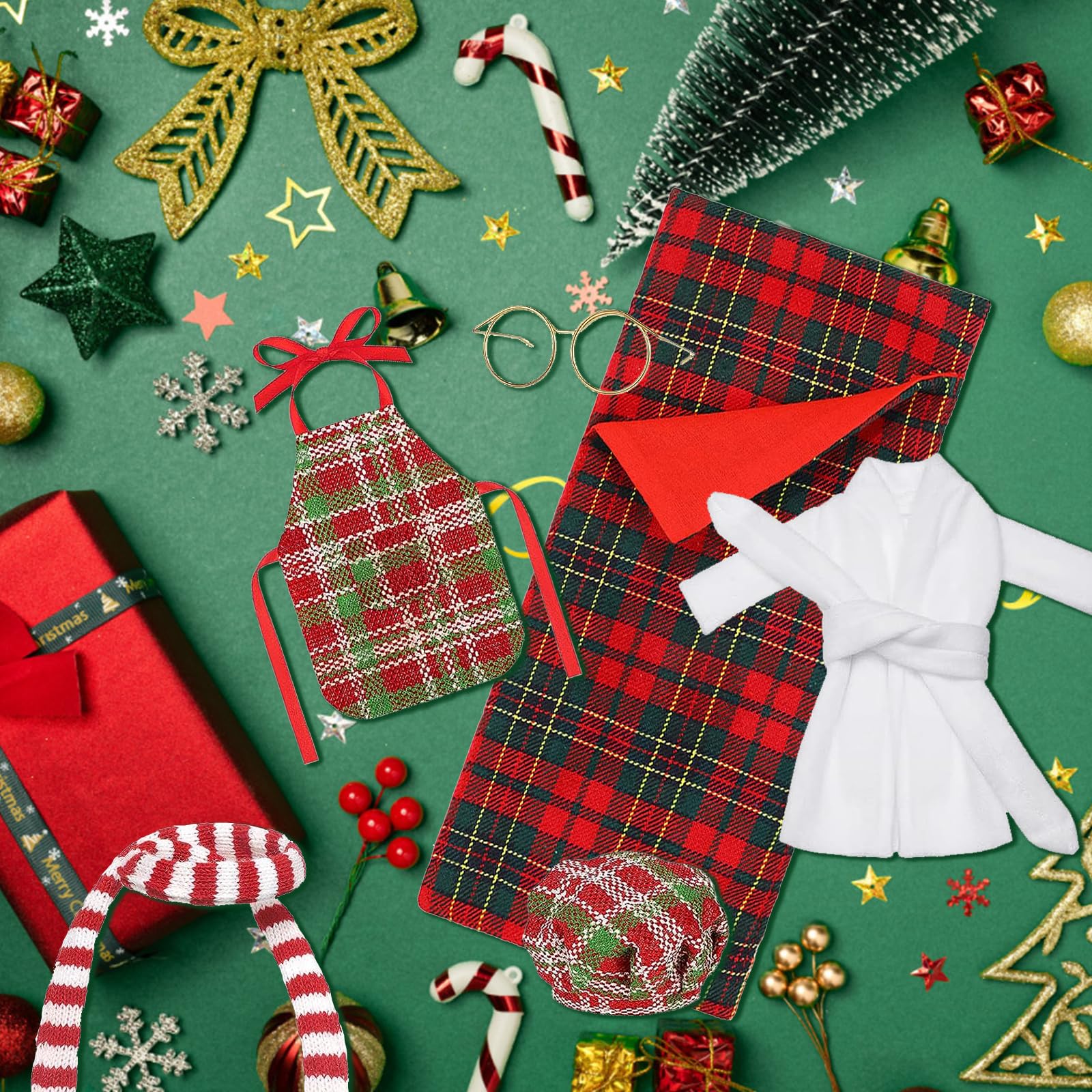 Elfo di Natale O Babbo Grembiule Regalo Novità Costume Capocuoco Casa