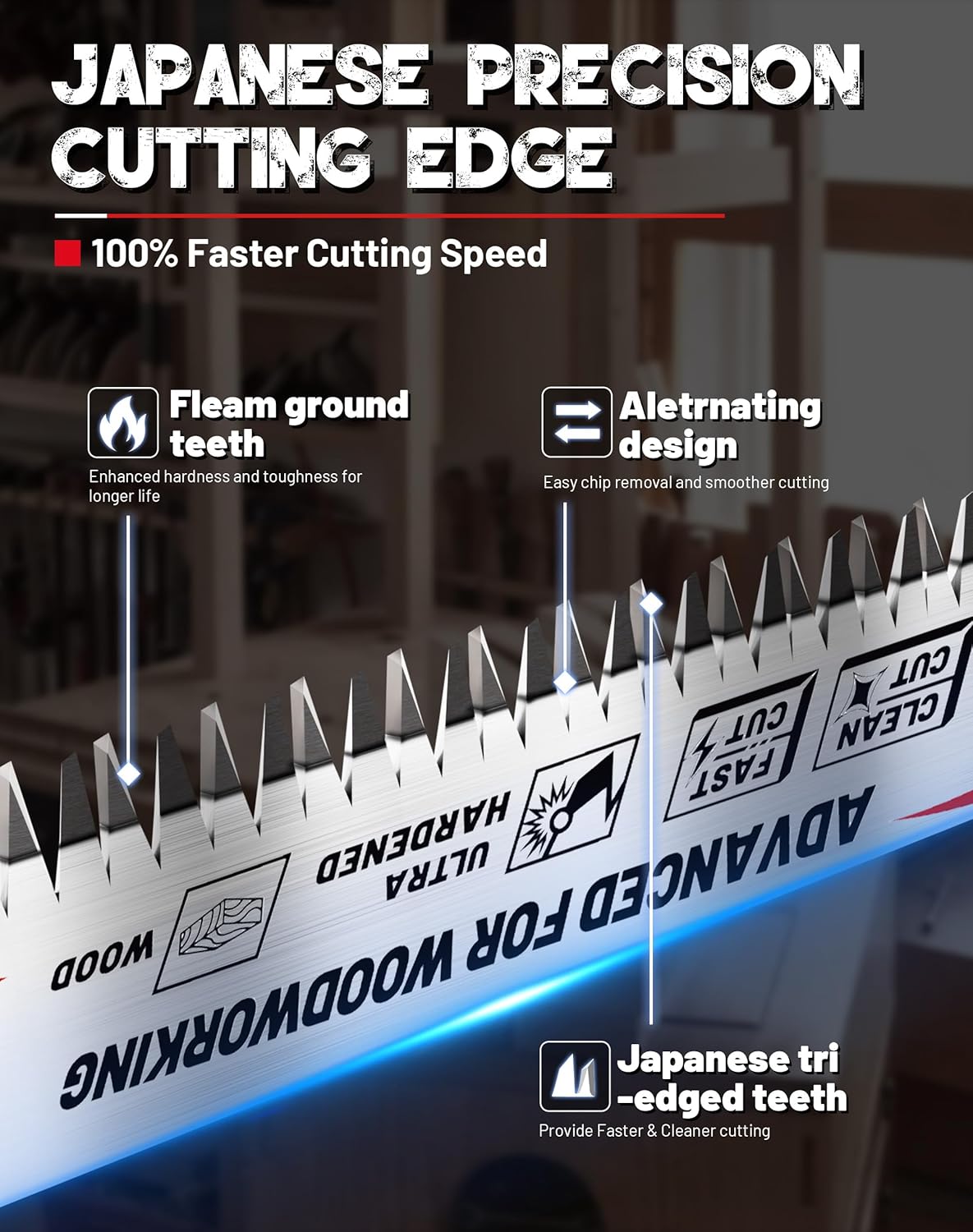 EZARC Japanese Teeth Reciprocating Saw Blade 15 Inch&9 Inch