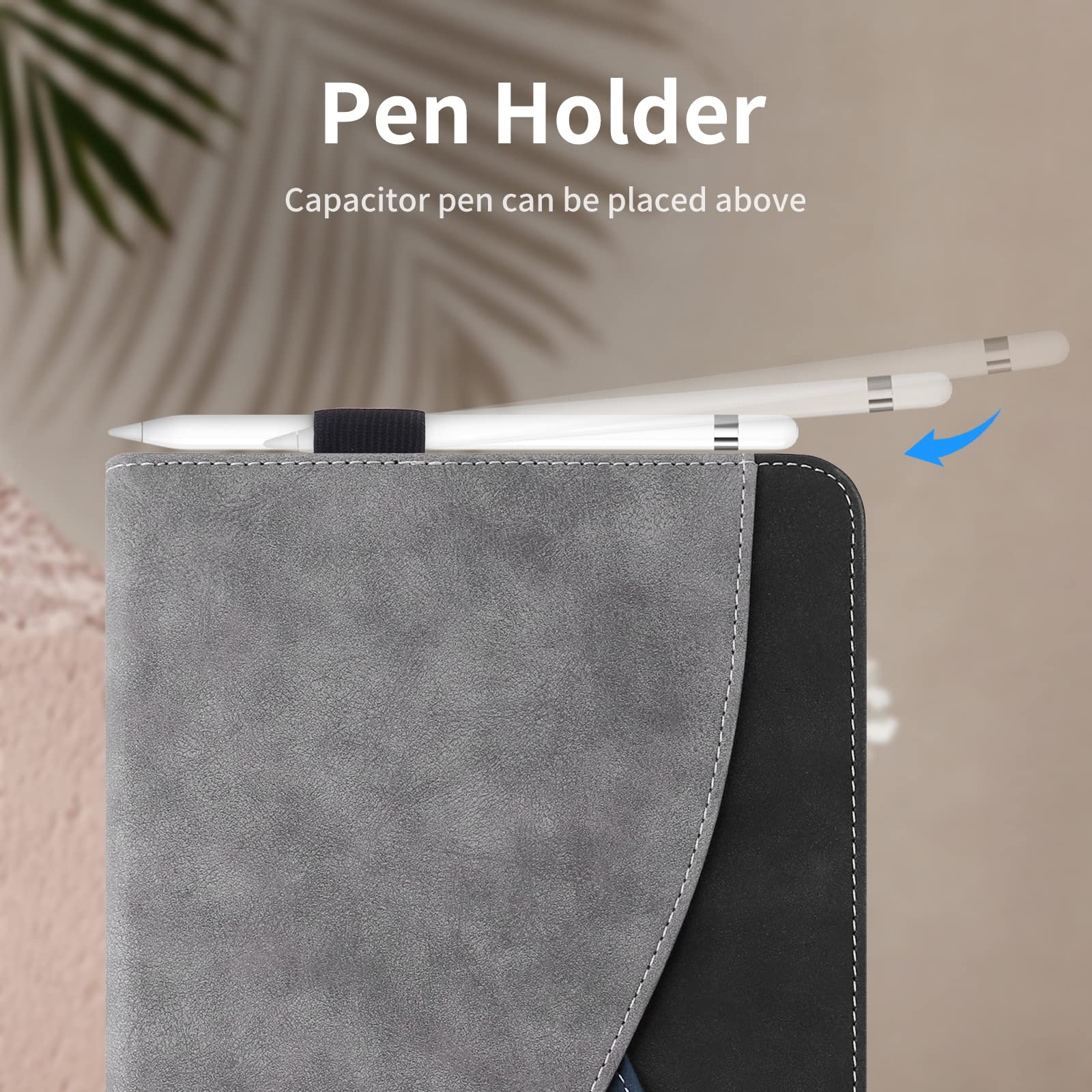 AsWant Custodia per Samsung Galaxy Tab S6 Lite 10.4'' 2024/2022/2020 (SM-P620/P625/P613/P619/P610/P615) - Pelle Ultra Sottile PU Case con Funzione Stand Tablet Protettiva (Gray)