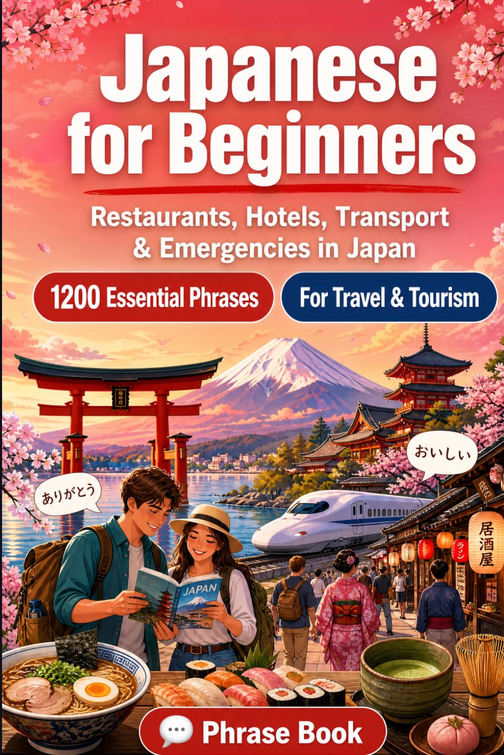 Japanese Phrase Book for Beginners: 1200 Essential Japanese Phrases for Travel in Japan: Easy Pronunciation Guide, Everyday Conversations, ... & Cultural Tips for Exploring Japan