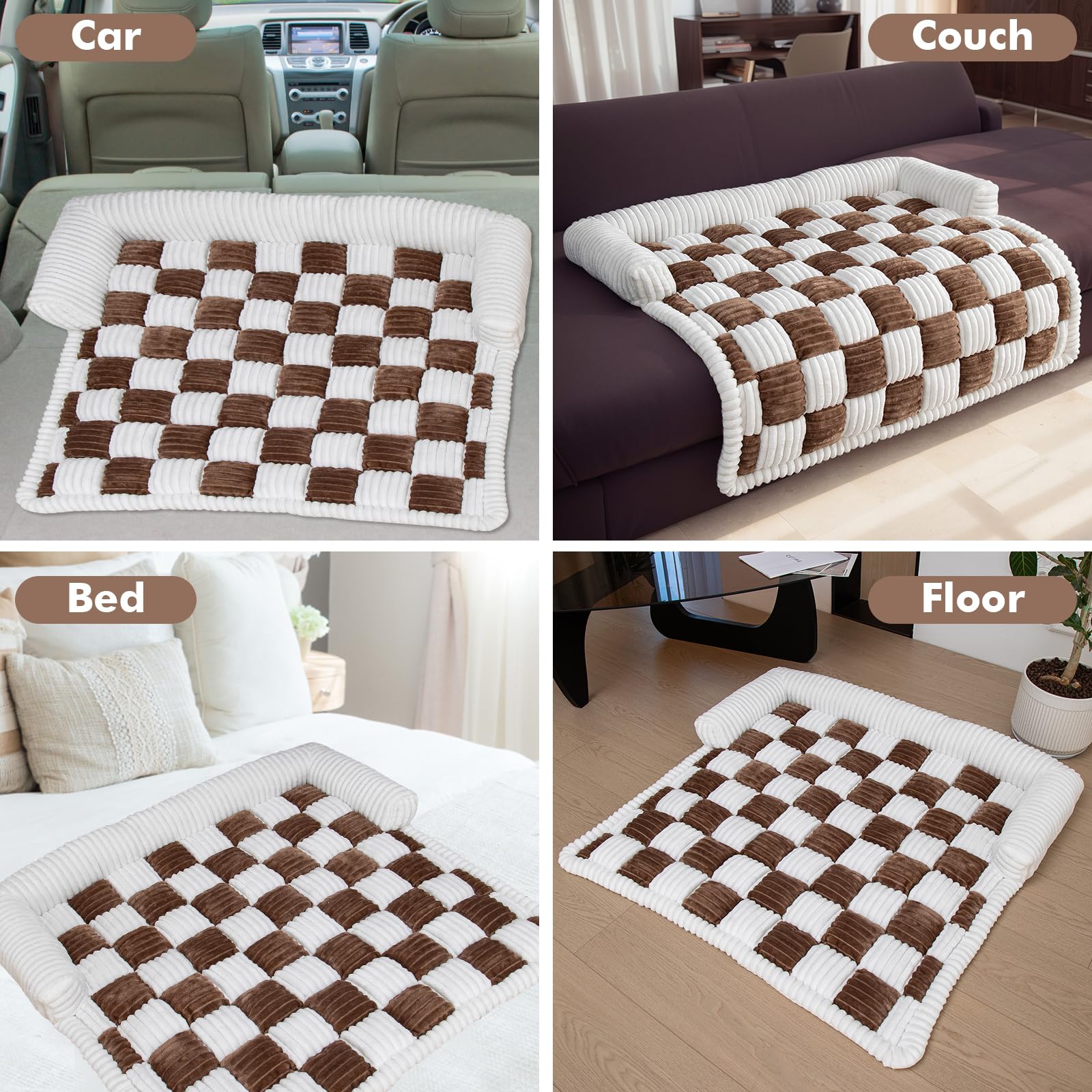 LiveGo Fundas de sofá para mascotas, protector de muebles lavable de felpa para perros y gatos, tapete antideslizante para sofá cama para perros, protector suave y duradero, acogedor y fácil de