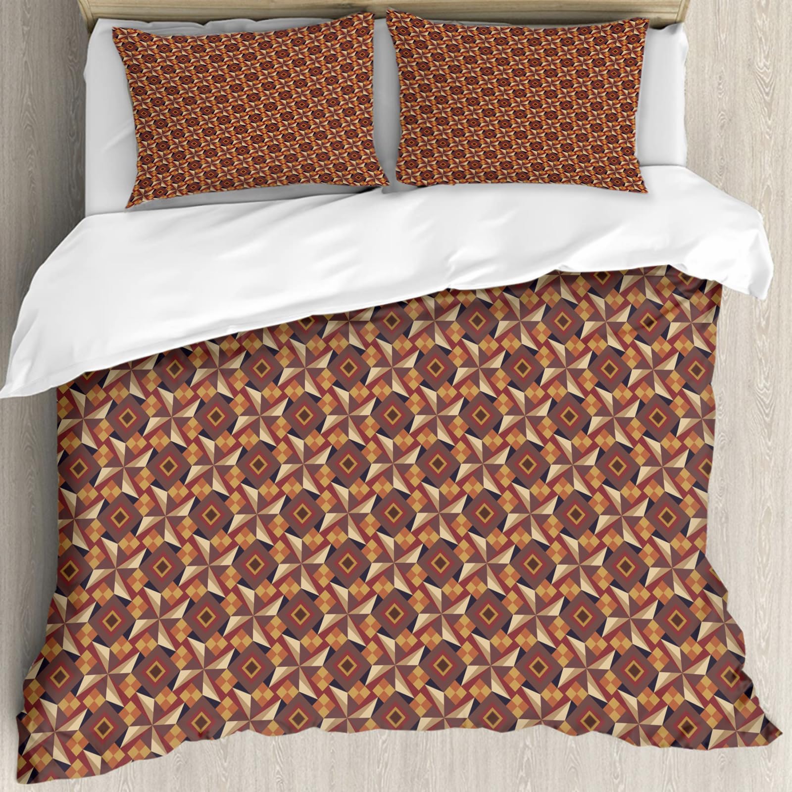 Housse de couette rétro 228x264cm au motif élégant pour un confort raffiné