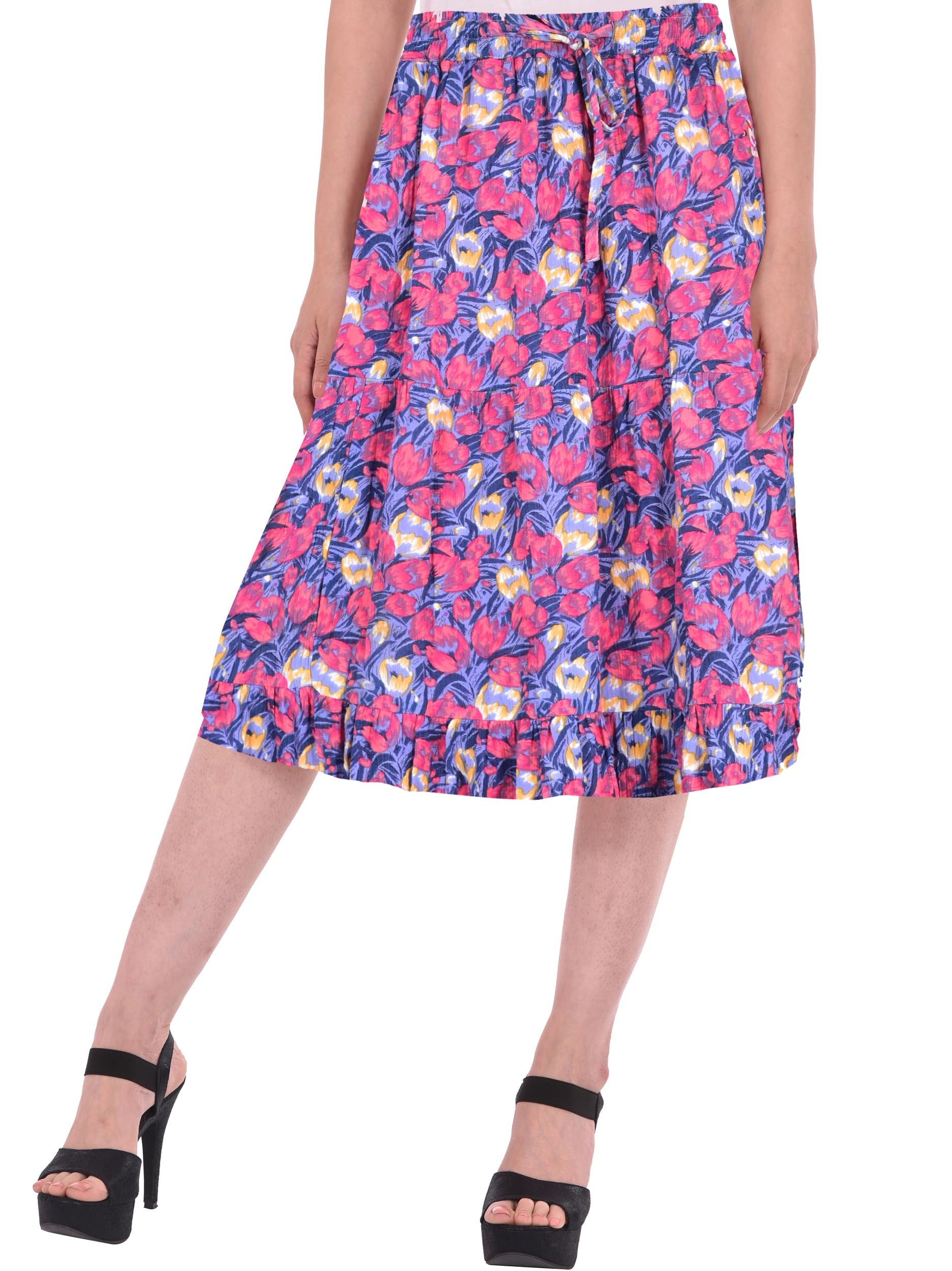 cotton breeze Women's Knee-Long Skirt (FP523_Multicolored_Free Size)-picture-18