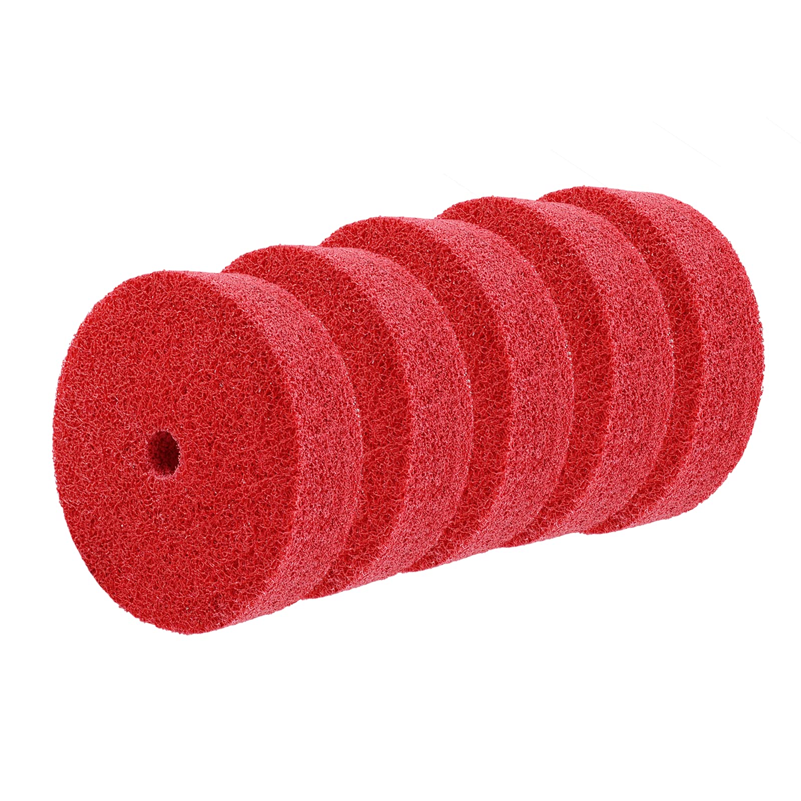 LDEXIN 5Pcs Nylon Fiber Polishing Buffing Wheels 75mm/3" Deburring Wheel for Grinder Buffing Machine, Polishing Disc Wheel, Red