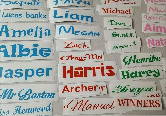 Name Sticker Personalised Vinyl Decal Water Bottle Wine Glass Lunch Box Label Vinyl Stickers Custom Name Lettering Drinks Bottle Sticker School Bottle Name Stickers from C.A.D. - Craft Art Design