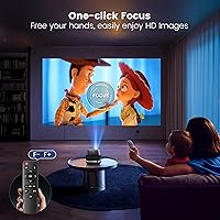Vista 4 de Projector with WiFi and Bluetooth - Mini Projector Short Throw[145°Adjustable-Stand & Electric Focus & Auto Keystone 50% Zoom] PUTRIMS Portable