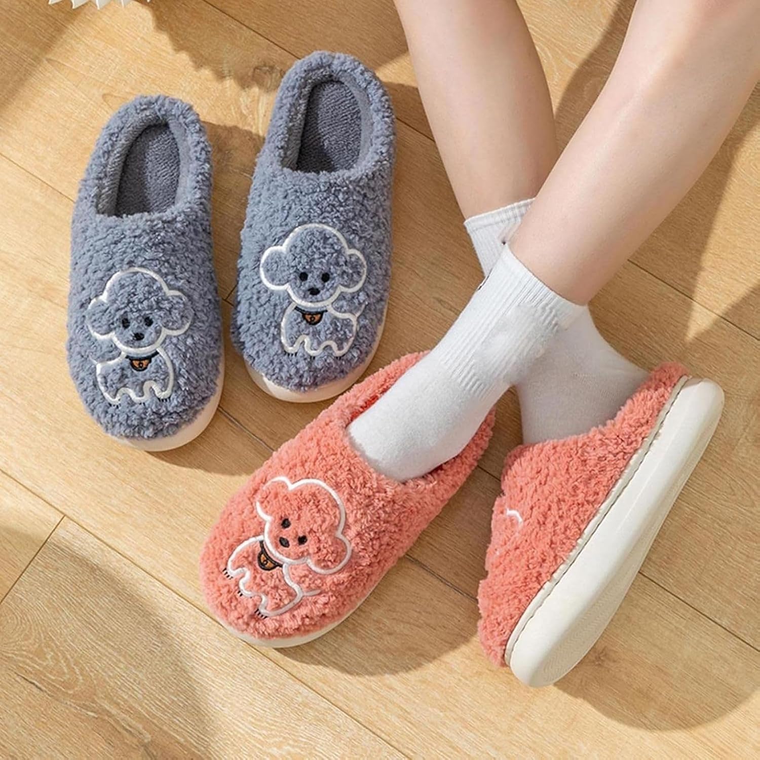 [ZKYSO] スリッパ 室内 レディース ルームシューズ コットンスリッパ 暖かい 室内履き冬の ピンク 可愛い 室内用 旅行用