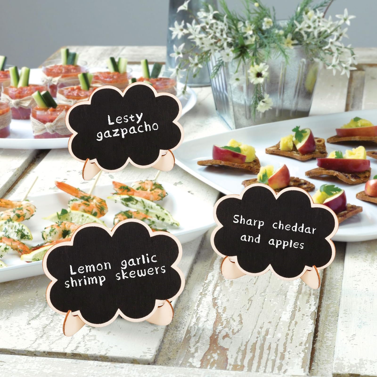 Tableau Noir en Bois avec Support 15 Pièces pour Mariage Buffet