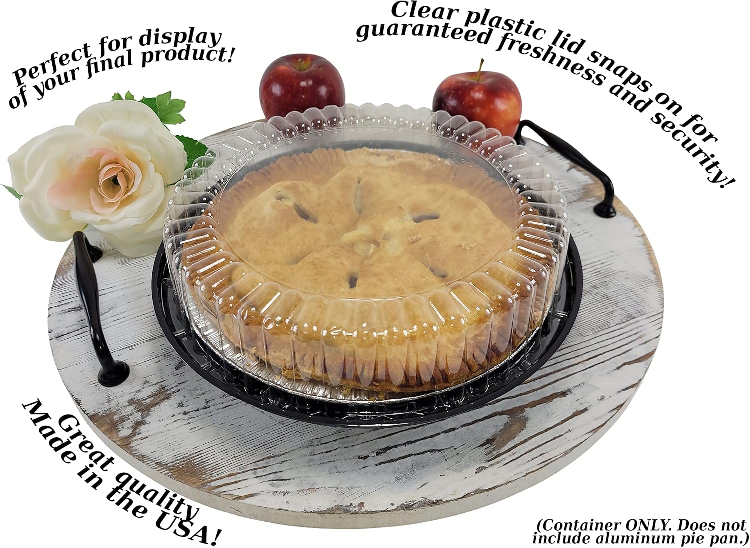 KitchenDance Combo Pack of 9-Inch Pie Pans With Carriers - High Dome Lid and Container - Baking Pan Perfect for Cooking - WJ43, 10 Count