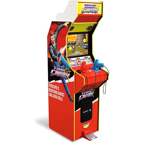Arcade1Up 17" Time Crisis Arcade Game Machine, LCD Screen Multiplayer w/ Stand Up Cabinet - High Resolution Light Gun Video Gaming Machine