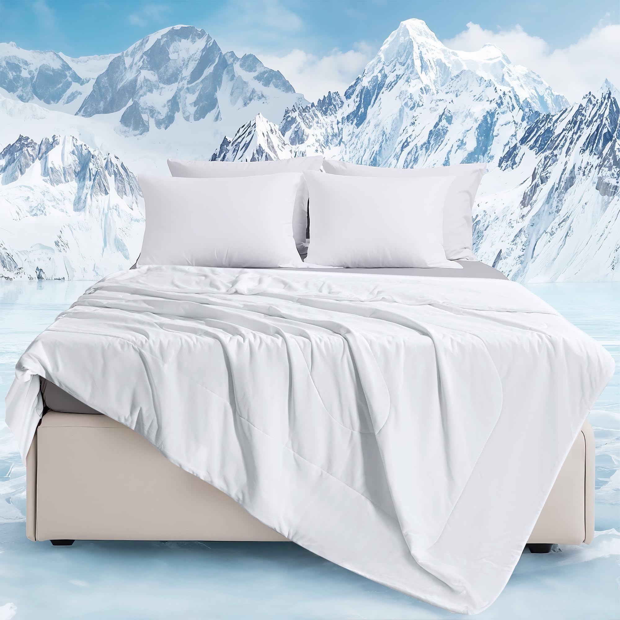 Autsel Cooling Blanket for Night Sweats & Hot Sleepers, Q-Max >0.4 High-Cooling Fibres, Summer Blanket - Image 2