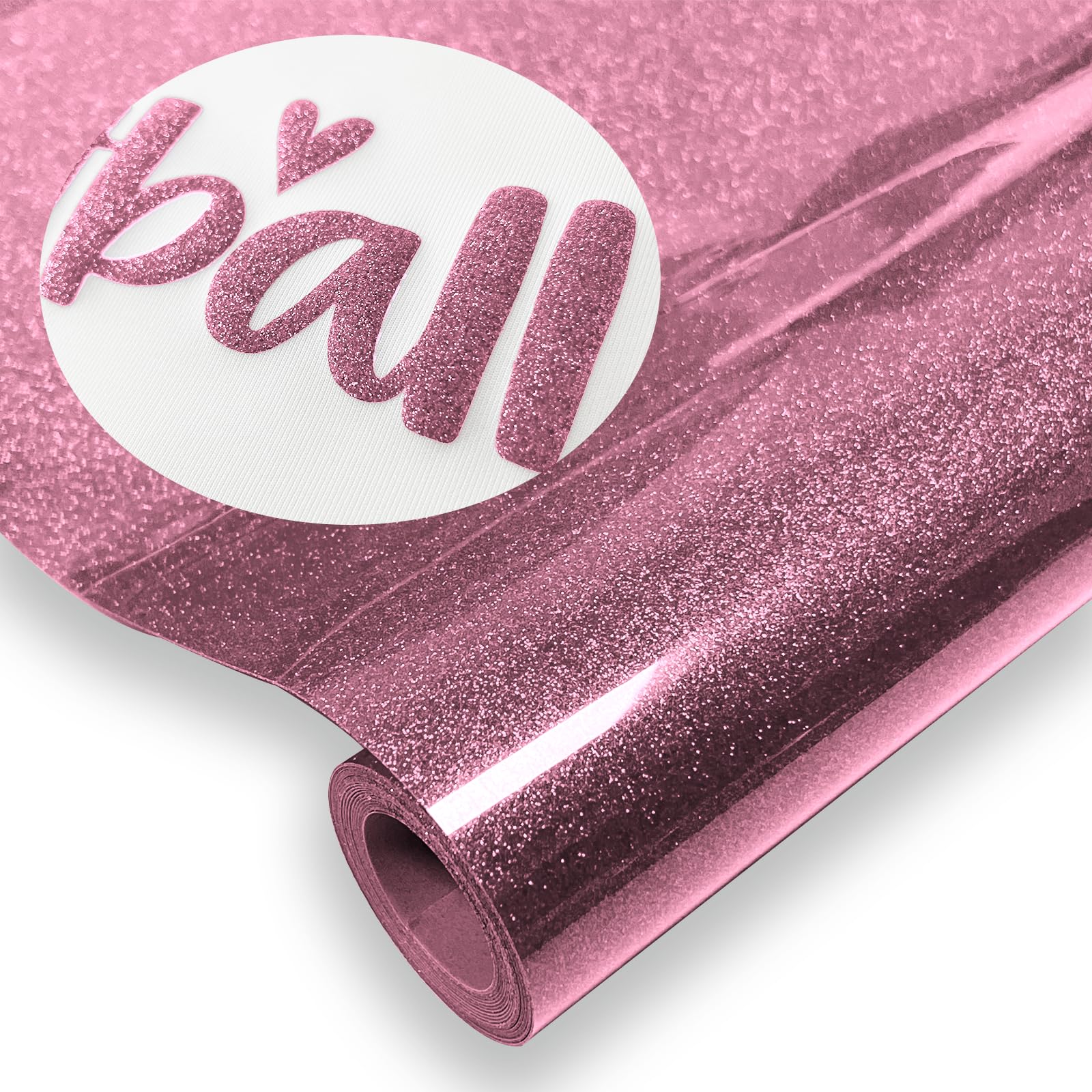 Glitter Puff Heat Transfer Vinyl (Pink), 12in X 5ft Iron on Vinyl