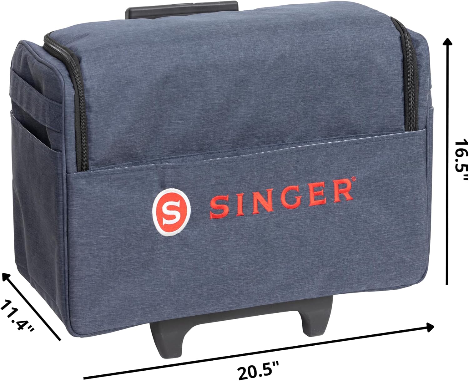 SINGER® Universal Sewing Machine Carrying Case with Wheels, 20.5" | Durable, Padded Roller Bag with Retractable Handle & Wheels | Perfect for Travel & Storage