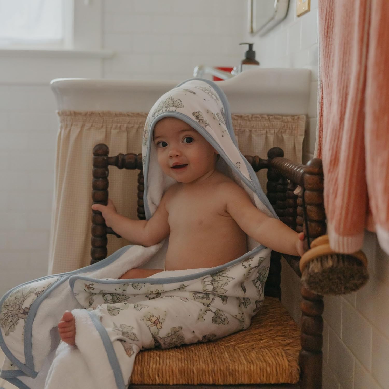 Copper Pearl Premium Knit Hooded Bath Towel Hundred Acre Wood