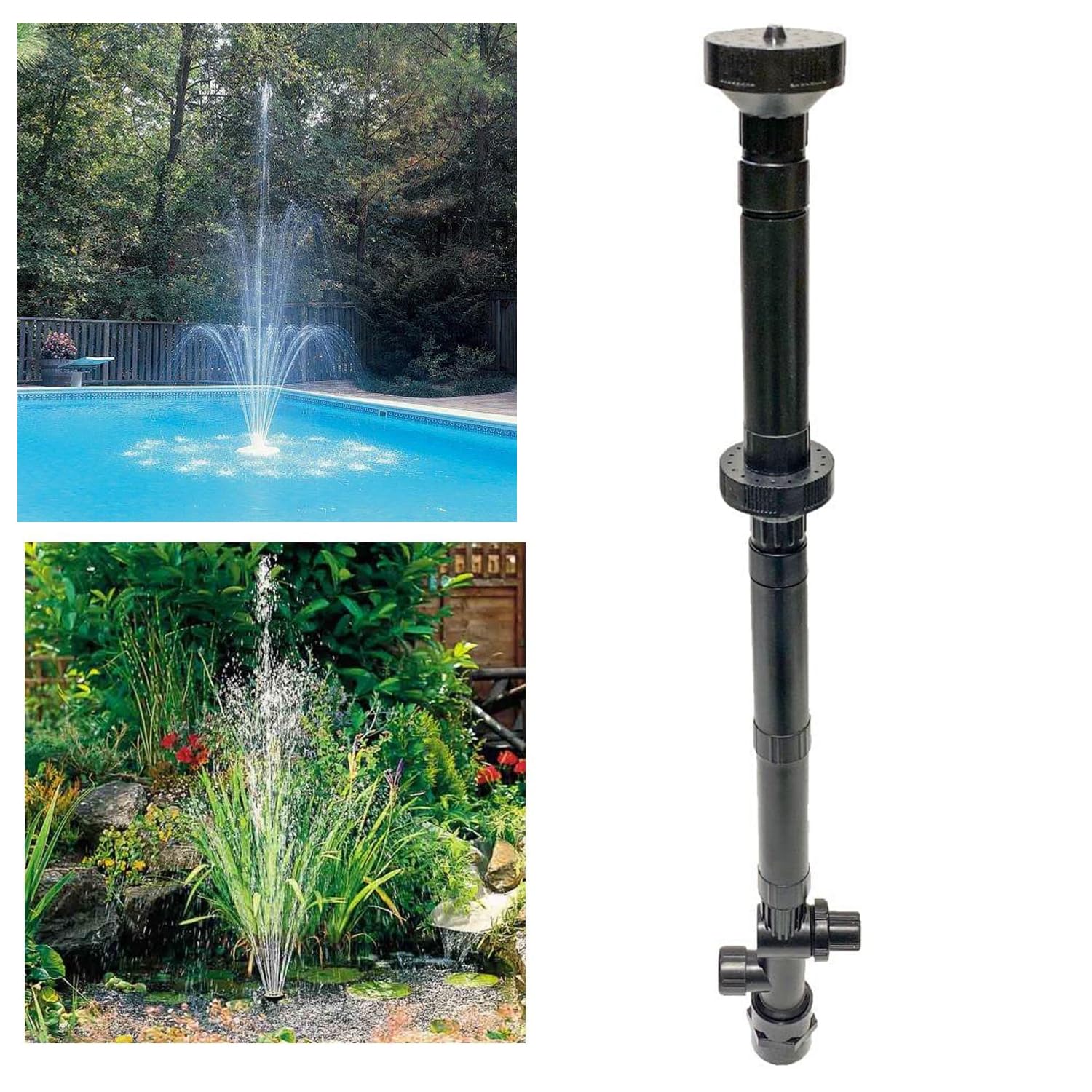 Jainsons Pet Products Large Fountain Nozzle Column Water Fountain Nozzle Sprinkler Spray Head for Garden Pond Bring Beautiful Visual Effects Fountain Head Kit (Double Head Dia 2.5 Inch BOYU PQ-1)