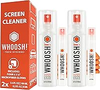Vista 9 de WHOOSH! Screen Shine Duo - Spray limpiador de pantalla para iPad, monitor, laptop, MacBook, botellas de 3.4 onzas y 0.3 onzas con 2 paños