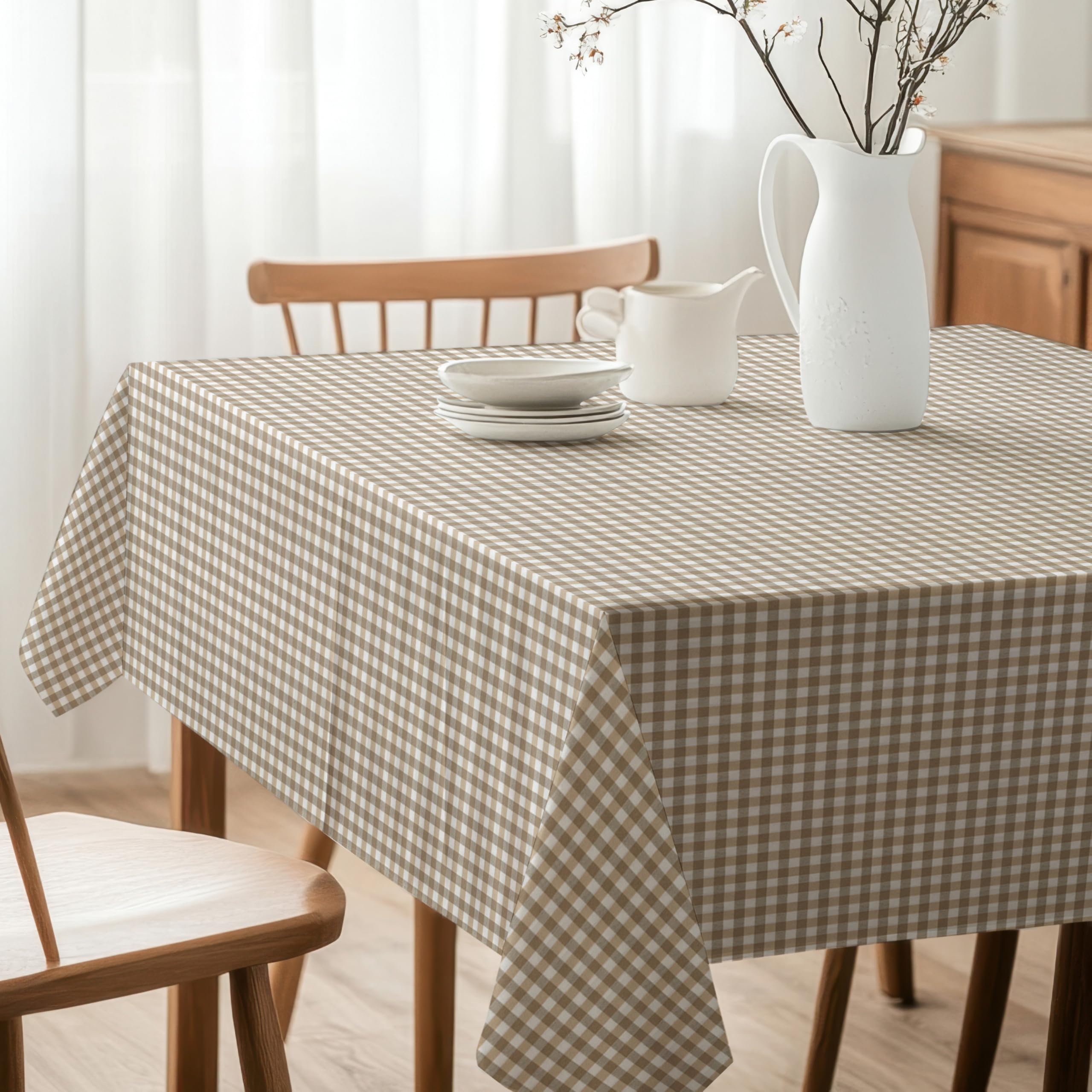 Nappe avec Revêtement en Téflon Martina Home Vichy Taupe 220x140 cm