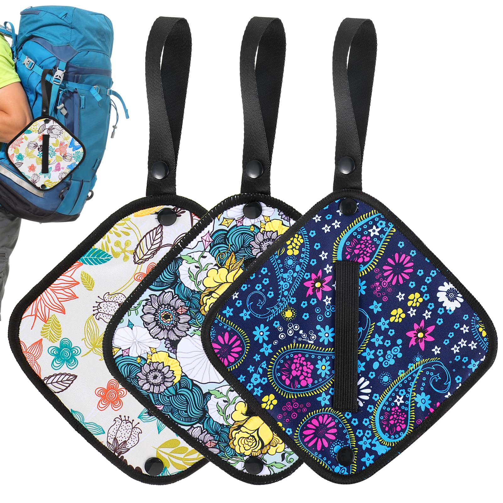 RAHHLIZS 3 Pcs Pee Cloth for Women Hiking Outdoor, Absorbent Reusable Toilet Paper Washable, Hygienic Female Urination Hiking Accessories for Women Travel Camping Essentials