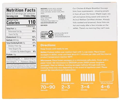 Miniatura 2 de 365 by Whole Foods Market, Salchicha de pollo Breakfast Link Maple, Paso 2, 7 oz