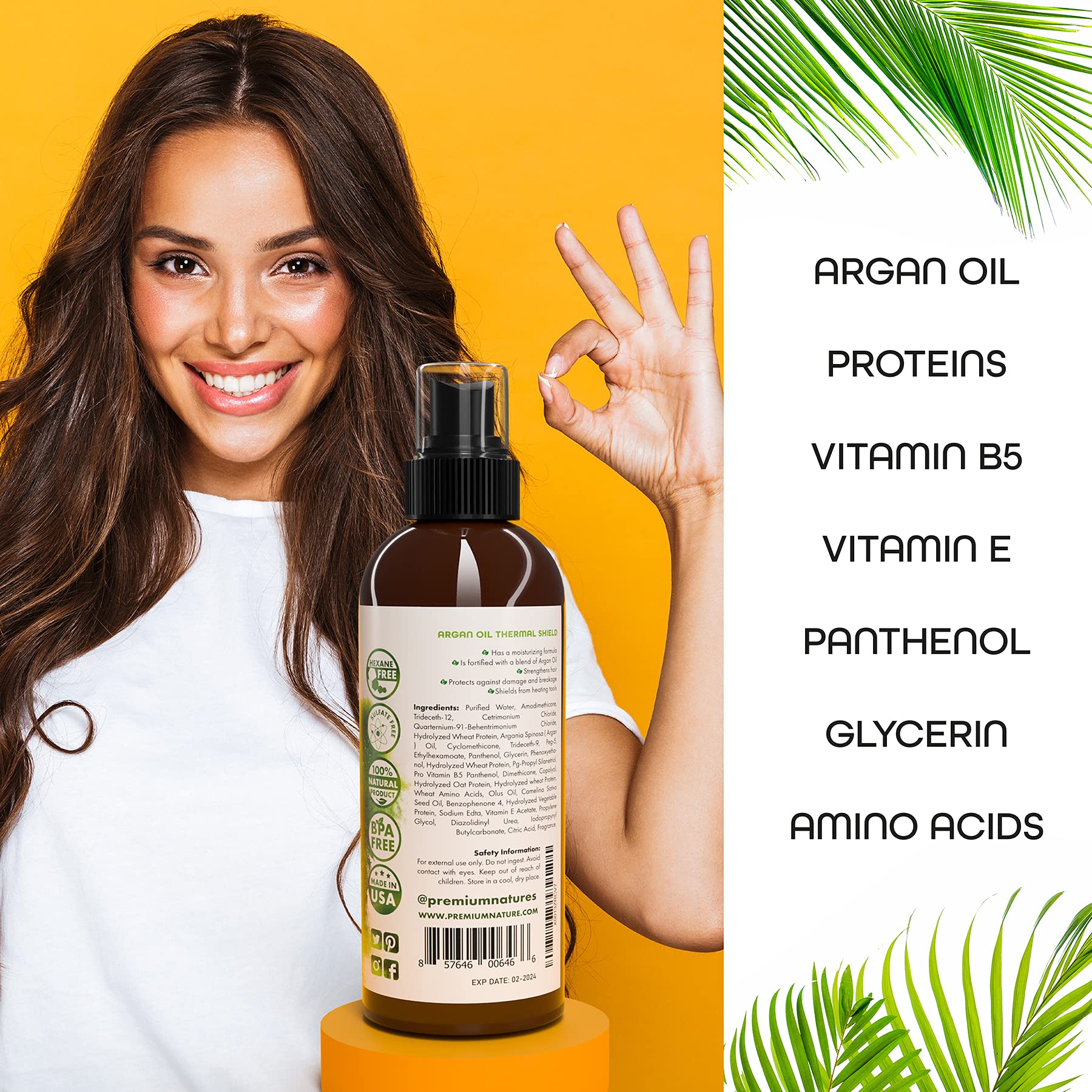 Argan Oil Heat Protectant Spray For Hair Hair Heat protector Spray